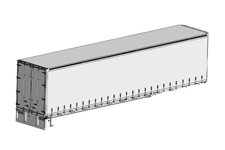 Conception : Remorque à rideaux latéraux pour marchandises sèches de 12 m
