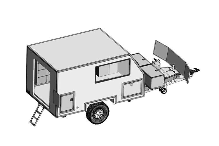 Conception : Caravane modulaire de 3,3 m